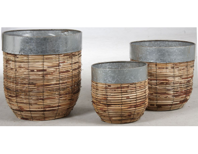 Cache-pots en rotin Paolo (Lot de 3)