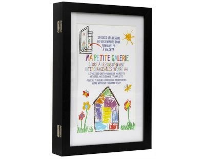 Cadre pour dessins d'enfant en MDF 25 x 4.5 x 34 cm (Noir)