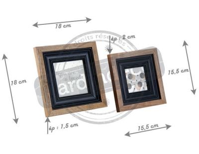 Cadre photo en bois et verre (Lot de 2)