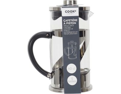 Cafetière à piston en métal et verre 60 cl