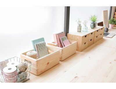 Caisse en bois de rangement (Lot de 2)