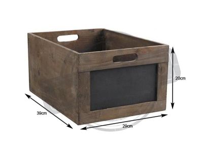 Caisse de rangement en bois avec ardoise (39 x 29 x 20 cm)