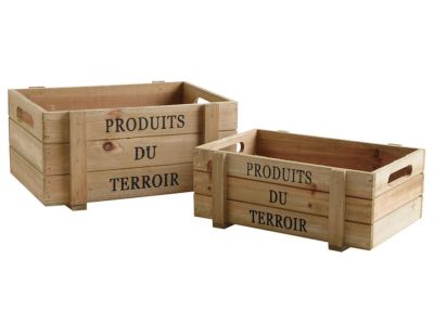 Caisses en bois vieilli Produits du Terroir