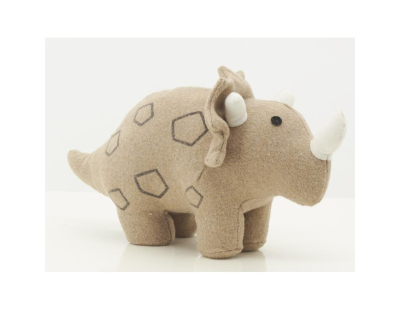 Cale-porte dinosaure en coton beige