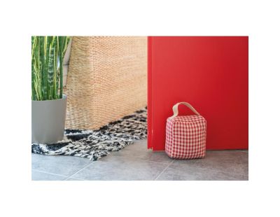 Cale-porte en coton vichy (Lot de 2 - modèles assortis)