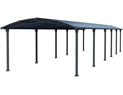 Carport en aluminium et polycarbonate Arcadia (12.90 x 3.59 m)