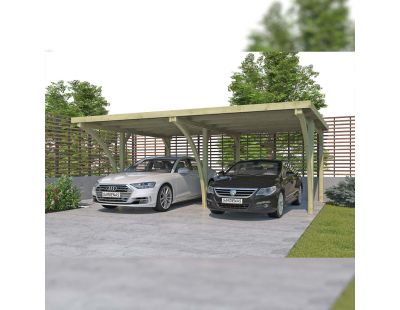 Carport double en bois Basic (5,1 x 5 m)