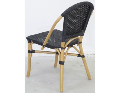 Chaise d'extérieur en rotin et résine (Lot de 4) (Noir)