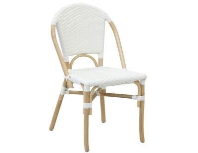 Chaise d'extérieur en rotin et résine (Lot de 4) (Blanc)