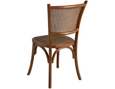 Chaise en hêtre et rotin, dossier en cannage (Lot de 4)