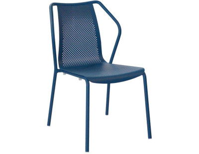 Chaise de jardin empilable en aluminium Bari (Bleu)