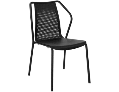 Chaise de jardin empilable en aluminium Bari (Noir)
