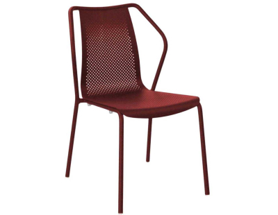 Chaise de jardin empilable en aluminium Bari (Rouge)