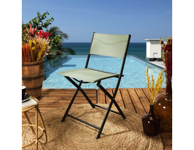 Chaise de jardin pliable en acier Elba (Vert)