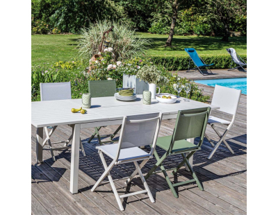 Chaise jardin pliante en aluminium Thema (Vert)