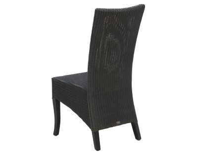 Chaise en loom noir et acajou Adlon