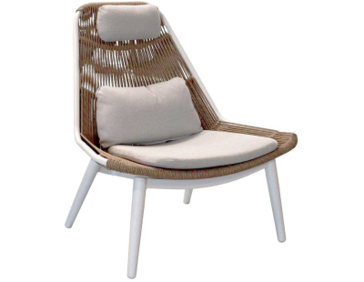 Chaise lounge de jardin en aluminium et tressage Como