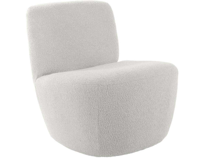 Chaise lounge en tissu bouclette Ada (Blanc)