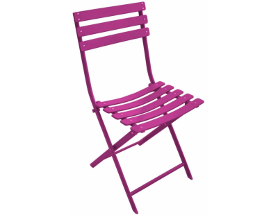 Chaise pliante en acier Nonza (Lot de 2) (Framboise)