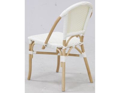 Chaise d'extérieur en rotin et résine (Blanc)