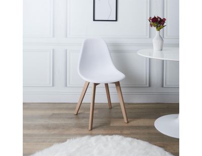 Chaise scandinave coque polypropylène (Lot de 4) (Blanc)