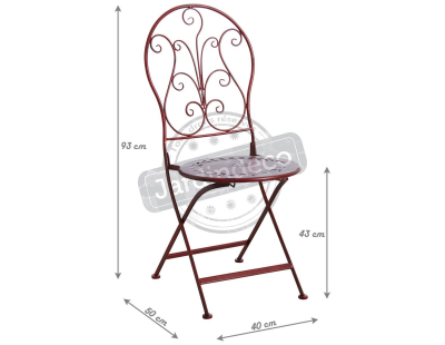 Chaise de terrasse pliante en métal (Rouge)