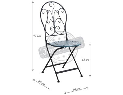 Chaise de terrasse pliante en métal (Bleu)