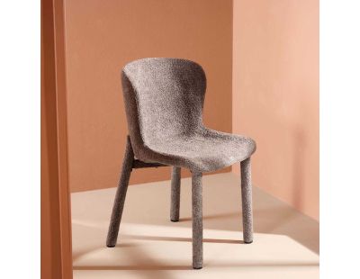 Chaise en tissus bouclette Astoria (Marron)