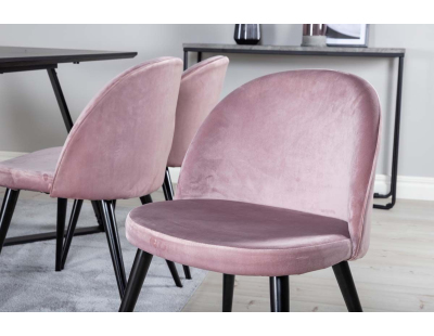 Chaise en velours avec pieds en acier Velvet (Lot de 2) (Rose)