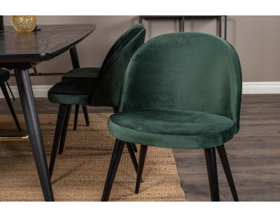 Chaise en velours avec pieds en acier Velvet (Lot de 2) (Vert)