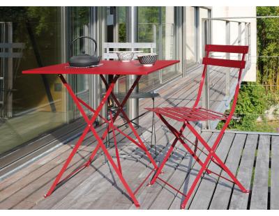 Chaises pliantes en acier Cuba (Lot de 2) (Rouge)