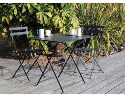 Chaises pliantes en acier Cuba (Lot de 2) (Gris)