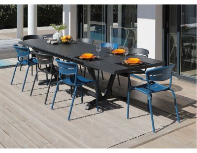 Chaises terrasse en aluminium Haora (Lot de 2) (Bleu)