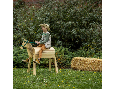 Cheval de jardin en bois pour enfants