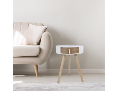 Chevet en bois scandinave Nora (Blanc)