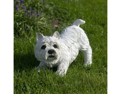 Chien west highland en résine (33 x 17 x 23 cm)