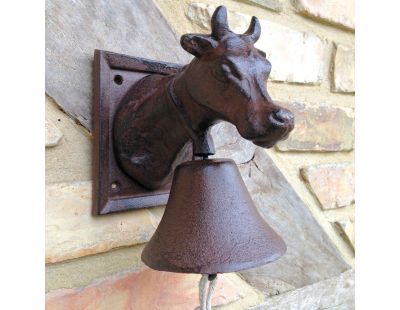 Cloche de porte fonte tête vache