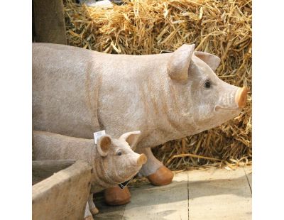 Cochon debout en résine (Adulte)