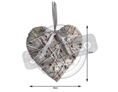 Coeur en bois à suspendre (30 cm)