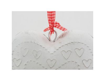 Coeur en métal laqué blanc (Lot de 2)