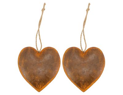 Coeur en métal vieilli (Lot de 2)