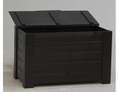 Coffre de rangement en pin  77 x 40 x 50 cm (Noir)