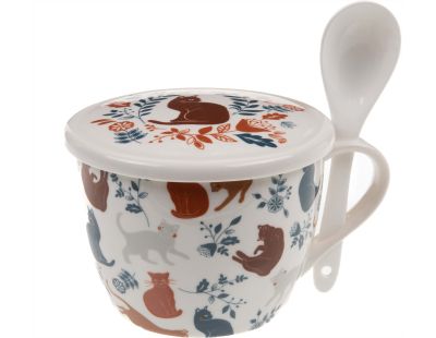 Coffret bol à soupe en porcelaine imprimé Léo