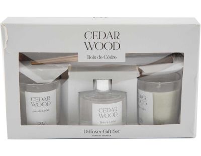 Coffret 2 bougies parfumée et diffuseur 50ml (Senteur Bois de cèdre )