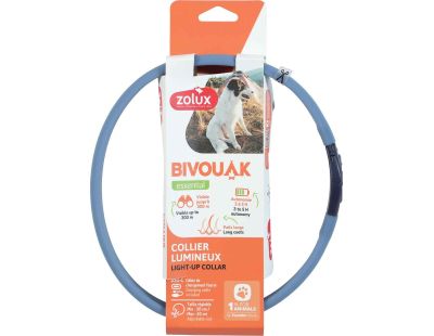 Collier lumineux pour chiens poils longs Bivouak (Bleu)