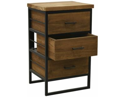 Commode en bois recyclé et métal LOFT (3 tiroirs)