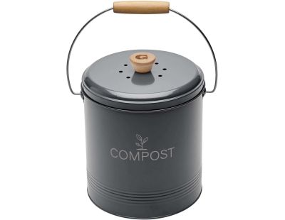 Composteur de cuisine en métal avec filtre et seau en platique (4.5 litres)