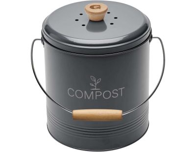 Composteur de cuisine en métal avec filtre et seau en platique (4.5 litres)