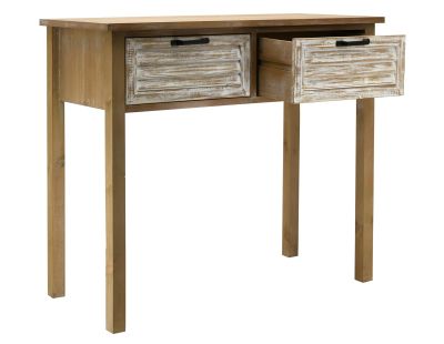 Console en bois naturel et cérusé Ancenia