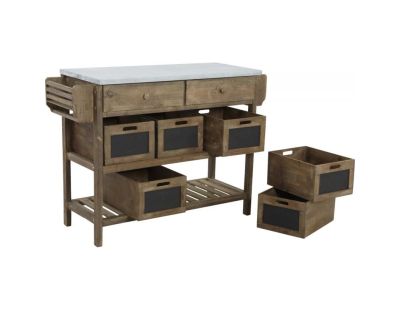 Console en bois et zinc